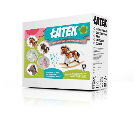 Koń Łatek Pink Konik Na Biegunach Interaktywny