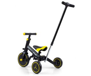 Milly Mally Optimus Plus Rowerek 4w1 Trójkołowy Biegowy Z Rączką Black