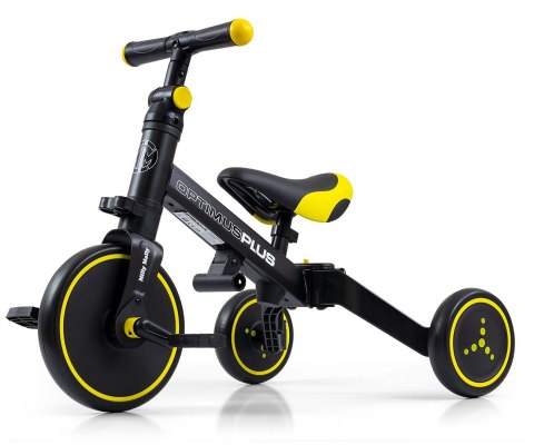 Milly Mally Optimus Plus Rowerek 4w1 Trójkołowy Biegowy Z Rączką Black Milly Mally Optimus Plus Rowerek 4w1 Trójkołowy Biegowy Z Rączką Black
