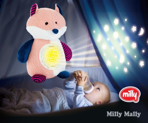 Zabawka pluszowa z projektorem Milly Mally Fox Lampka nocna i kołysanki Zabawka pluszowa z projektorem Milly Mally Fox Lampka nocna i kołysanki