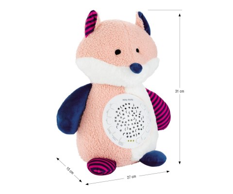 Zabawka pluszowa z projektorem Milly Mally Fox Lampka nocna i kołysanki Zabawka pluszowa z projektorem Milly Mally Fox Lampka nocna i kołysanki