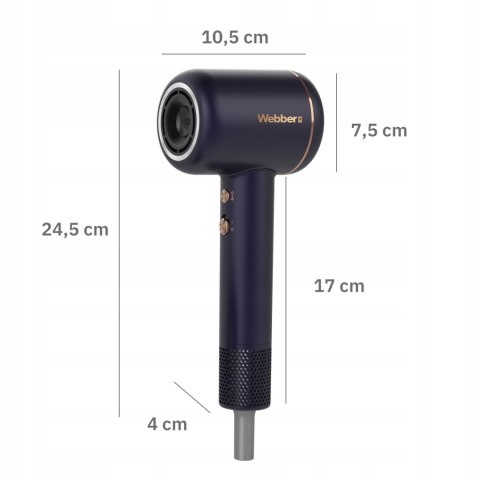 Suszarka Do Włosów 3w1 Webber – Jonizacja, Ultra-Silence, LED, Końcówki