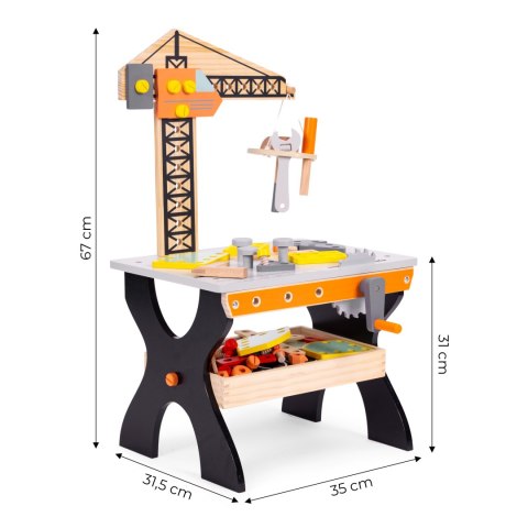 Drewniany Warsztat dla Dzieci - Stół Narzędziowy ECOTOYS Drewniany Warsztat dla Dzieci - Stół Narzędziowy ECOTOYS