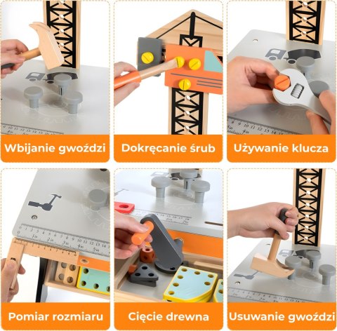 Drewniany Warsztat dla Dzieci - Stół Narzędziowy ECOTOYS Drewniany Warsztat dla Dzieci - Stół Narzędziowy ECOTOYS