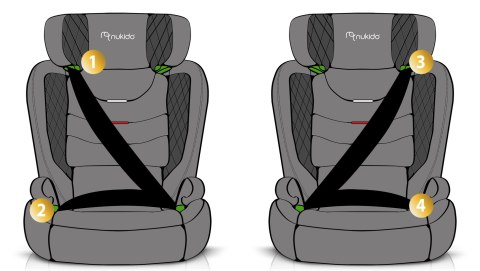 Fotelik samochodowy Nukido Louis ISOFIX i-Size (15-36 kg) - szary