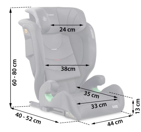 Fotelik samochodowy Nukido Louis ISOFIX i-Size (15-36 kg) - szary