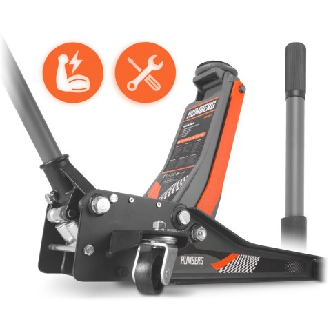 Podnośnik Samochodowy 3T Niskoprofilowy Żaba 75-505mm Dwutłokowy