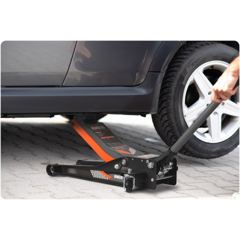 Podnośnik Samochodowy 3T Niskoprofilowy Żaba 75-505mm Dwutłokowy