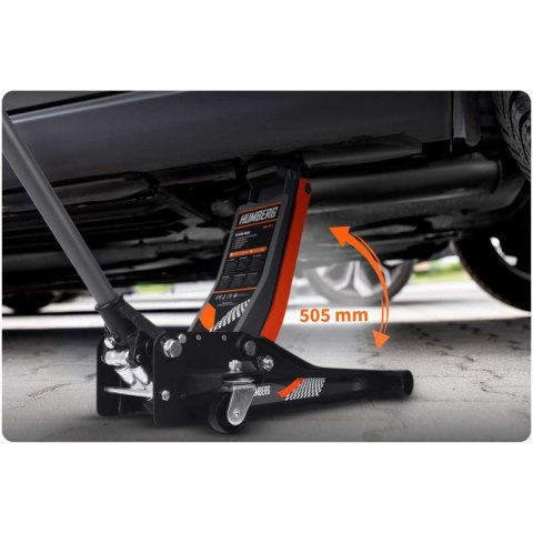 Podnośnik Samochodowy 3T Niskoprofilowy Żaba 75-505mm Dwutłokowy