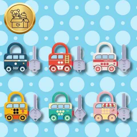 Gra Logiczna Montessori - Łamigłówka Samochodziki Kłódki Gra Logiczna Montessori - Łamigłówka Samochodziki Kłódki