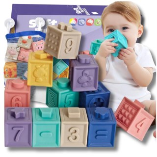 Klocki Sensoryczne z Funkcją Gryzaka – 13 Elementów, Cyferki, Kolory