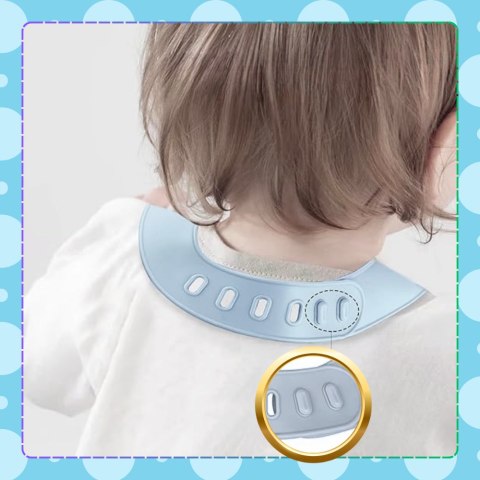 Śliniak Silikonowy Z Kieszonką NICEkids Niebieski – Wodoodporny, Regulowany