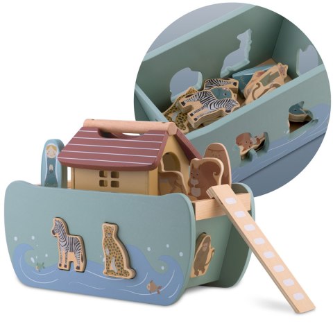 Drewniana Arka Noego Sorter Nukido – Zabawka Montessori z Zwierzątkami Drewniana Arka Noego Sorter Nukido – Zabawka Montessori z Zwierzątkami