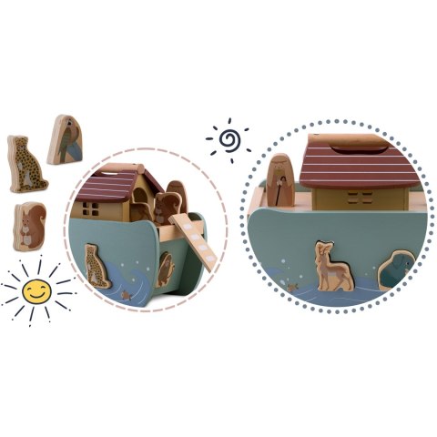 Drewniana Arka Noego Sorter Nukido – Zabawka Montessori z Zwierzątkami Drewniana Arka Noego Sorter Nukido – Zabawka Montessori z Zwierzątkami