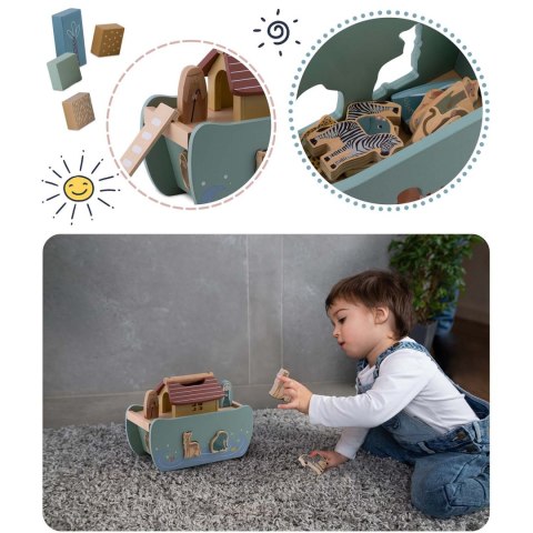 Drewniana Arka Noego Sorter Nukido – Zabawka Montessori z Zwierzątkami Drewniana Arka Noego Sorter Nukido – Zabawka Montessori z Zwierzątkami