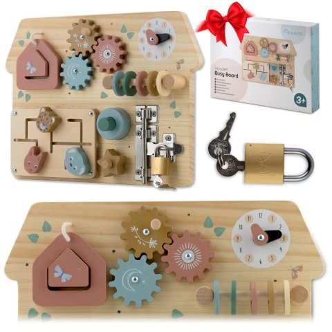Drewniana Tablica Sensoryczna Nukido NK-859 - Montessori Edukacyjna Drewniana Tablica Sensoryczna Nukido NK-859 - Montessori Edukacyjna