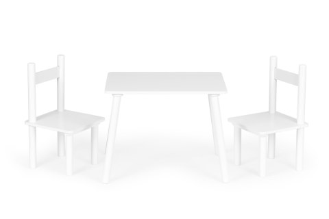 Komplet Dziecięcy Stolik i Krzesła - Biały Skandynawski Design ECOTOYS Komplet Dziecięcy Stolik i Krzesła - Biały Skandynawski Design ECOTOYS