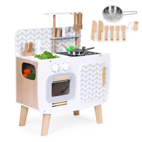Drewniana Kuchnia dla Dzieci Retro Palniki, Zlew i Akcesoria Kuchenne ECOTOYS Drewniana Kuchnia dla Dzieci Retro Palniki, Zlew i Akcesoria Kuchenne ECOTOYS