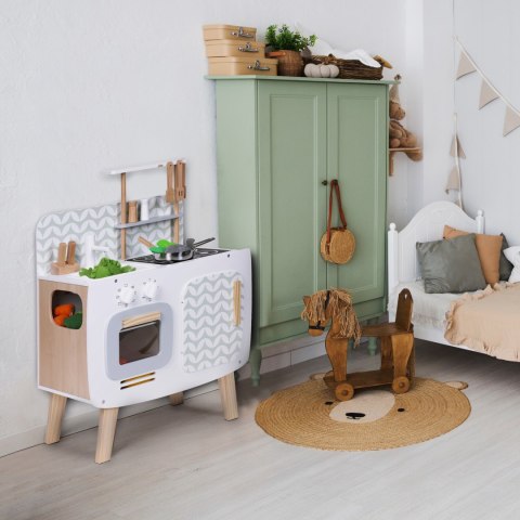 Drewniana Kuchnia dla Dzieci Retro Palniki, Zlew i Akcesoria Kuchenne ECOTOYS Drewniana Kuchnia dla Dzieci Retro Palniki, Zlew i Akcesoria Kuchenne ECOTOYS