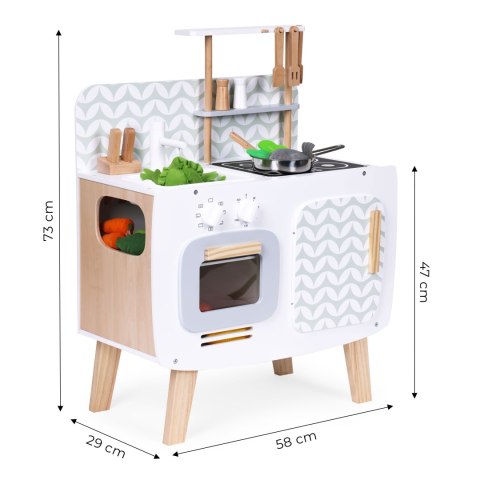 Drewniana Kuchnia dla Dzieci Retro Palniki, Zlew i Akcesoria Kuchenne ECOTOYS Drewniana Kuchnia dla Dzieci Retro Palniki, Zlew i Akcesoria Kuchenne ECOTOYS