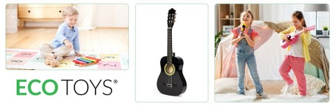 Gitara Akustyczna Dla Dzieci ECOTOYS – 6 Strun, Drewniana Konstrukcja Gitara Akustyczna Dla Dzieci ECOTOYS – 6 Strun, Drewniana Konstrukcja