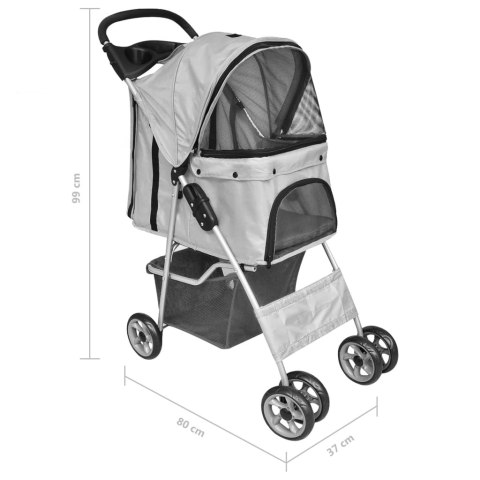 Składany Wózek dla Psa i Kota – Transporter, Szary, 15 kg Składany Wózek dla Psa i Kota – Transporter, Szary, 15 kg