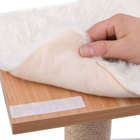 Drapak dla kota z domkiem, sizalową matą i poduszkami – wysokość 123 cm Drapak dla kota z domkiem, sizalową matą i poduszkami – wysokość 123 cm
