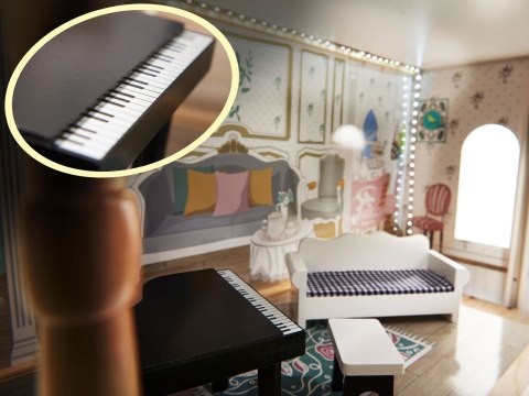 Drewniany Domek Dla Lalek Kik LED 3 Piętra Duży 122 cm Mebelki Akcesoria Drewniany Domek Dla Lalek Kik LED 3 Piętra Duży 122 cm Mebelki Akcesoria