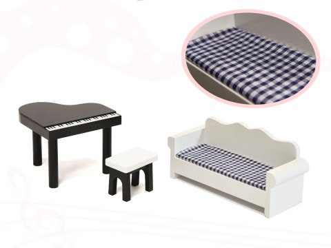 Drewniany Domek Dla Lalek Kik LED 3 Piętra Duży 122 cm Mebelki Akcesoria Drewniany Domek Dla Lalek Kik LED 3 Piętra Duży 122 cm Mebelki Akcesoria