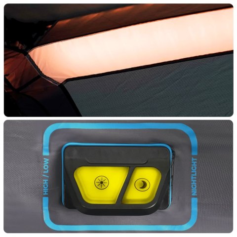 Namiot rodzinny z LED, 10-os., jasnoniebieski