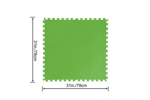 Piankowa Mata pod basen ogrodowy Zielony 9 szt. 78x78cm BESTWAY Piankowa Mata pod basen ogrodowy Zielony 9 szt. 78x78cm BESTWAY