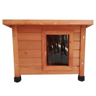 Ogrodowy Domek dla Kota XL – Drewniany, Brązowy, 68,5x54x51,5 cm