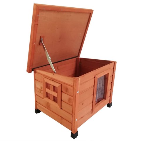 Ogrodowy Domek dla Kota XL – Drewniany, Brązowy, 68,5x54x51,5 cm Ogrodowy Domek dla Kota XL – Drewniany, Brązowy, 68,5x54x51,5 cm