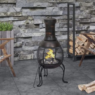 Piecyk Ogrodowy Stalowy Z Kominem i Pogrzebaczem 39x90 cm