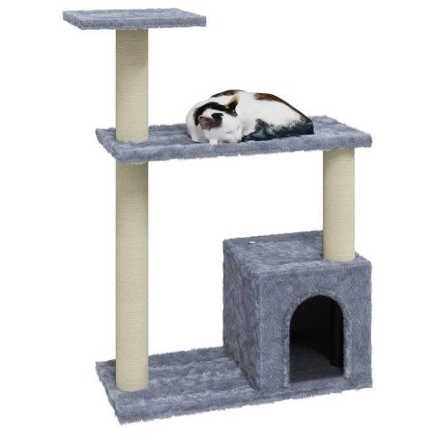 Kompaktowy drapak dla kota – słupki sizalowe, domek, 54x22x70 cm Kompaktowy drapak dla kota – słupki sizalowe, domek, 54x22x70 cm