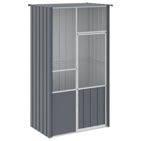 Woliera, antracytowa, 115x78x200 cm, galwanizowana stal Woliera, antracytowa, 115x78x200 cm, galwanizowana stal