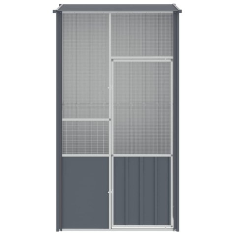 Woliera, antracytowa, 115x78x200 cm, galwanizowana stal Woliera, antracytowa, 115x78x200 cm, galwanizowana stal