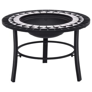 Palenisko Ogrodowe Z Blatem 68x68 cm – Stal, Ceramika, Grill, Czarno-białe