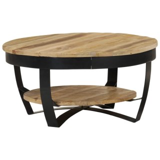 Stolik Kawowy z Drewna Mango 65 cm – Industrialny Styl, Unikalny Design