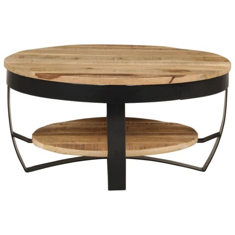 Stolik Kawowy z Drewna Mango 65 cm – Industrialny Styl, Unikalny Design