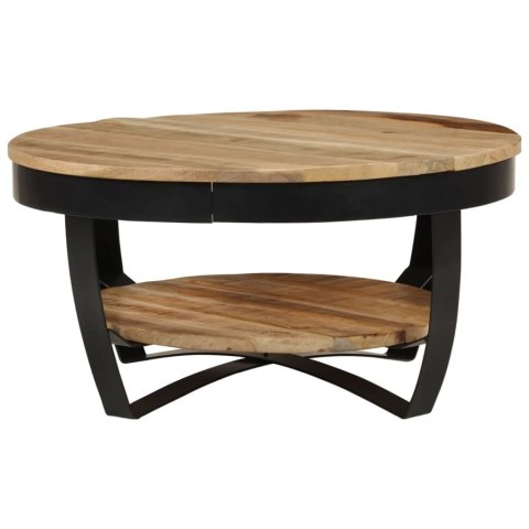 Stolik Kawowy z Drewna Mango 65 cm – Industrialny Styl, Unikalny Design