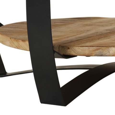 Stolik Kawowy z Drewna Mango 65 cm – Industrialny Styl, Unikalny Design