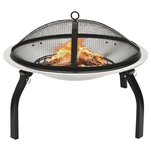 Palenisko i Grill 2-w-1 z Pogrzebaczem – 56 x 56 x 49 cm, Stal Palenisko i Grill 2-w-1 z Pogrzebaczem – 56 x 56 x 49 cm, Stal