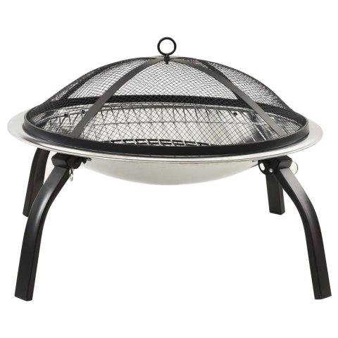 Palenisko i Grill 2-w-1 z Pogrzebaczem – 56 x 56 x 49 cm, Stal Palenisko i Grill 2-w-1 z Pogrzebaczem – 56 x 56 x 49 cm, Stal