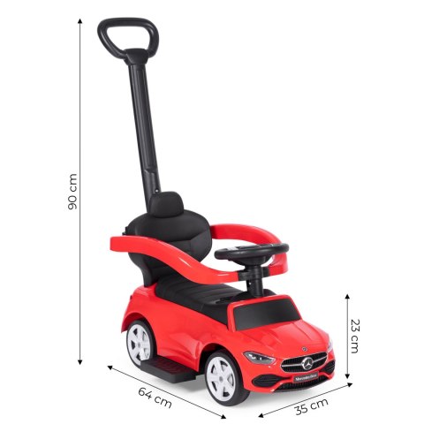 Jeździk Pchacz dla Dzieci Mercedes C Class 3w1 Interaktywny Czerwony Jeździk Pchacz dla Dzieci Mercedes C Class 3w1 Interaktywny Czerwony