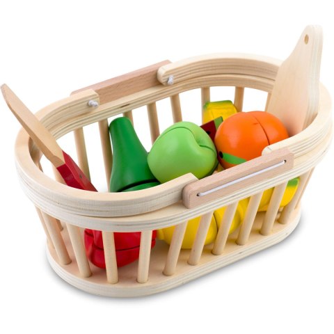 Zabawka drewniana koszyk z owocami do krojenia – 9 elementów RicoKids Zabawka drewniana koszyk z owocami do krojenia – 9 elementów RicoKids