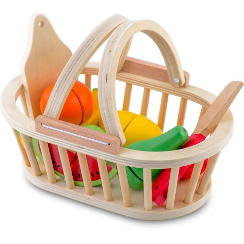 Zabawka drewniana koszyk z owocami do krojenia – 9 elementów RicoKids Zabawka drewniana koszyk z owocami do krojenia – 9 elementów RicoKids