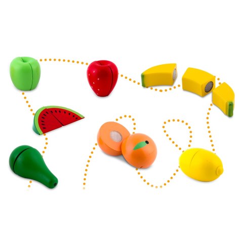 Zabawka drewniana koszyk z owocami do krojenia – 9 elementów RicoKids Zabawka drewniana koszyk z owocami do krojenia – 9 elementów RicoKids