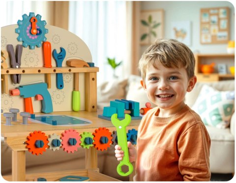 Drewniany Warsztat dla Dzieci RicoKids Stół Narzędzia Montessori