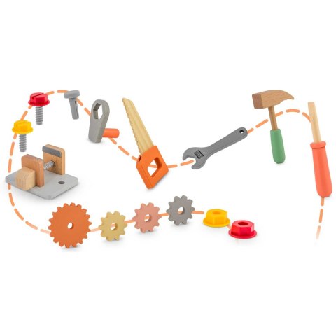 Drewniany Warsztat Dla Dzieci RicoKids Narzędzia Stół 3w1 Montessori
